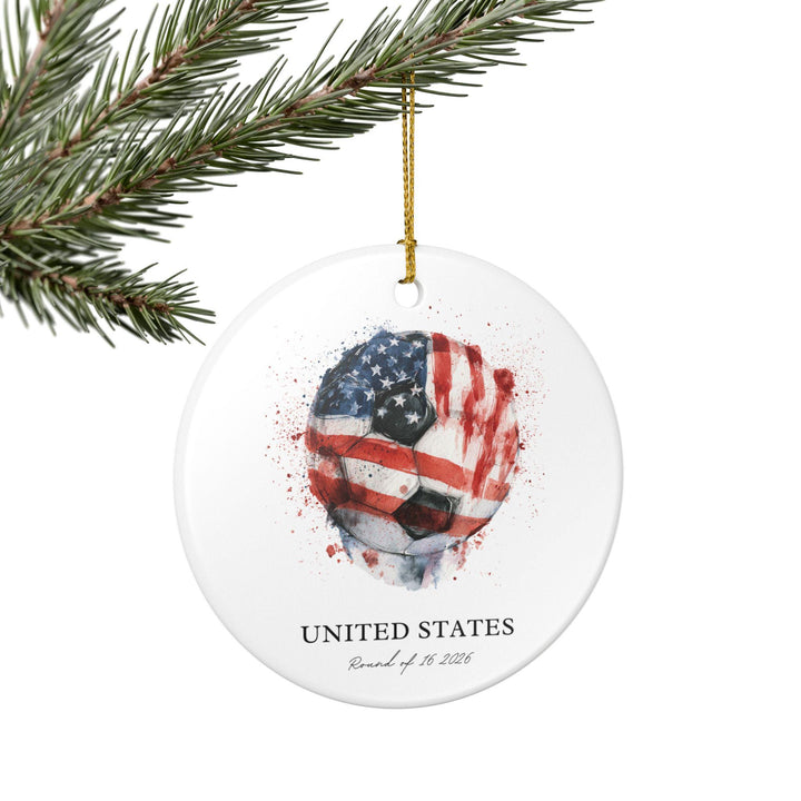 USA Soccer Ornament 2026 | Round of 16 Football Fan Keepsake, USA Christmas Ornament