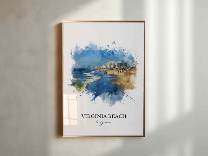 Virginia Beach, Virginia, USA– Watercolor Art Print