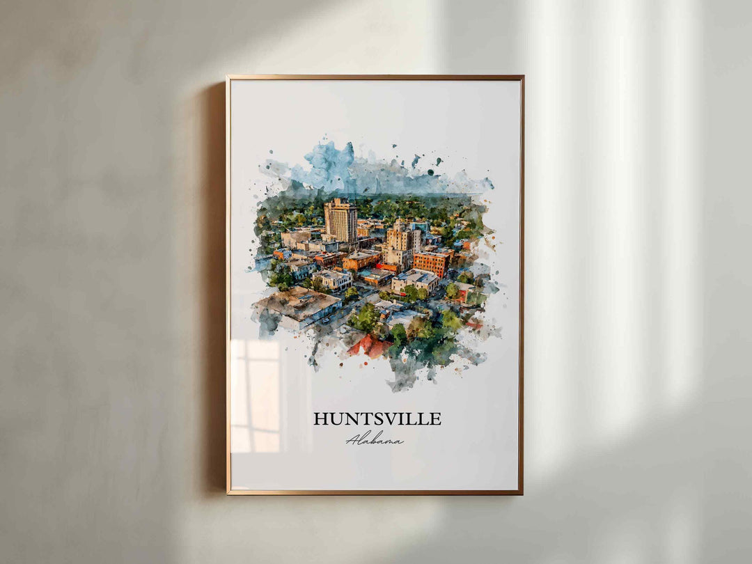 Huntsville, Alabama – Watercolor Art Print