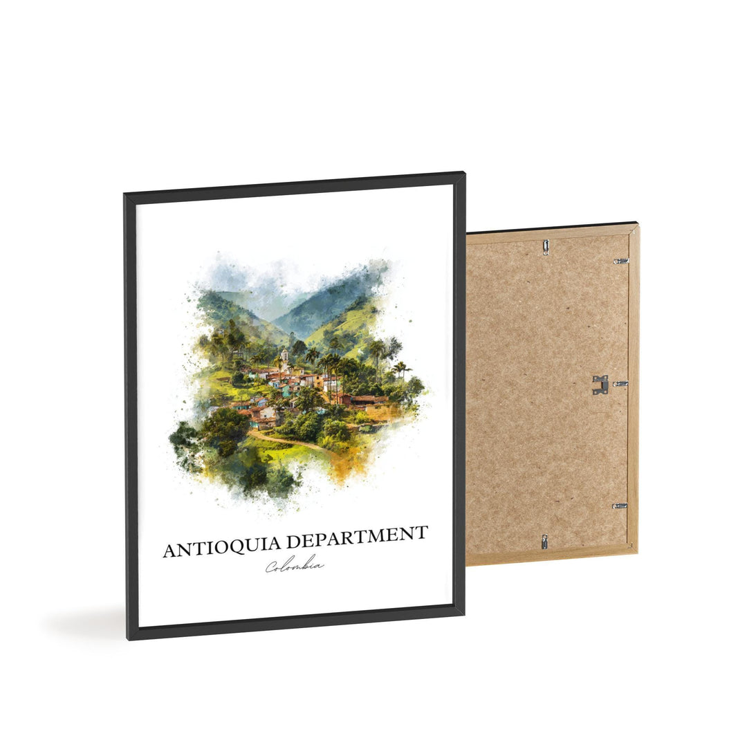 Antioquia Wall Art, Antioquia Colombia Print, Colombia Watercolor Art, Antioquia Dept Gift, Travel Print, Travel Poster, Housewarming Gift