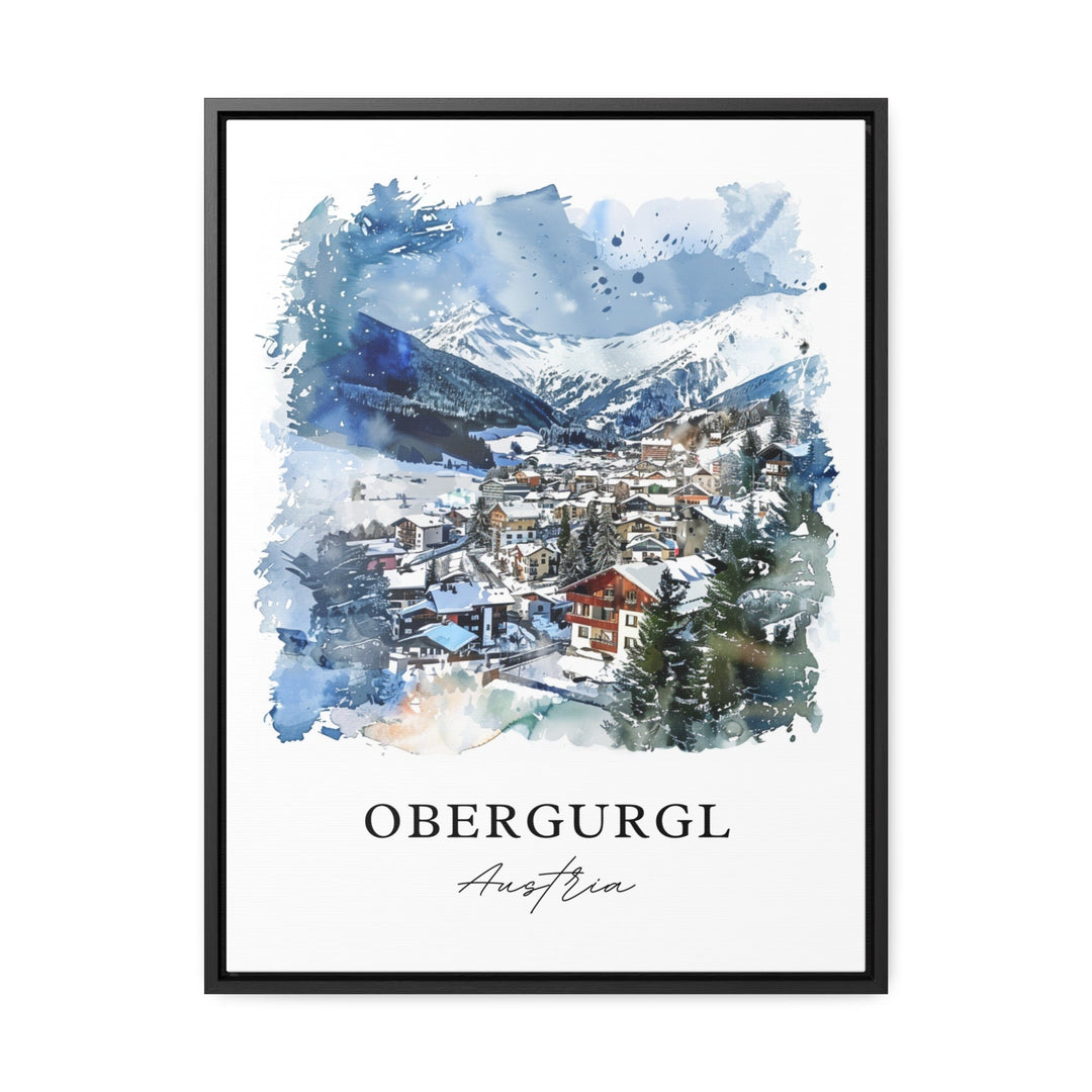 Obergurgl Wall Art, Ötztal Alps Print, Obergurgl Austria Watercolor, Tyrol Austria Gift, Travel Poster, Housewarming Gift