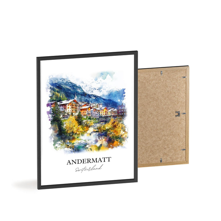 Andermatt Travel Print Wall Art Andermatt Wall Hanging Home Décor Andermatt Gift Art Lovers Switzerland Art Lover Gift Andermatt Poster