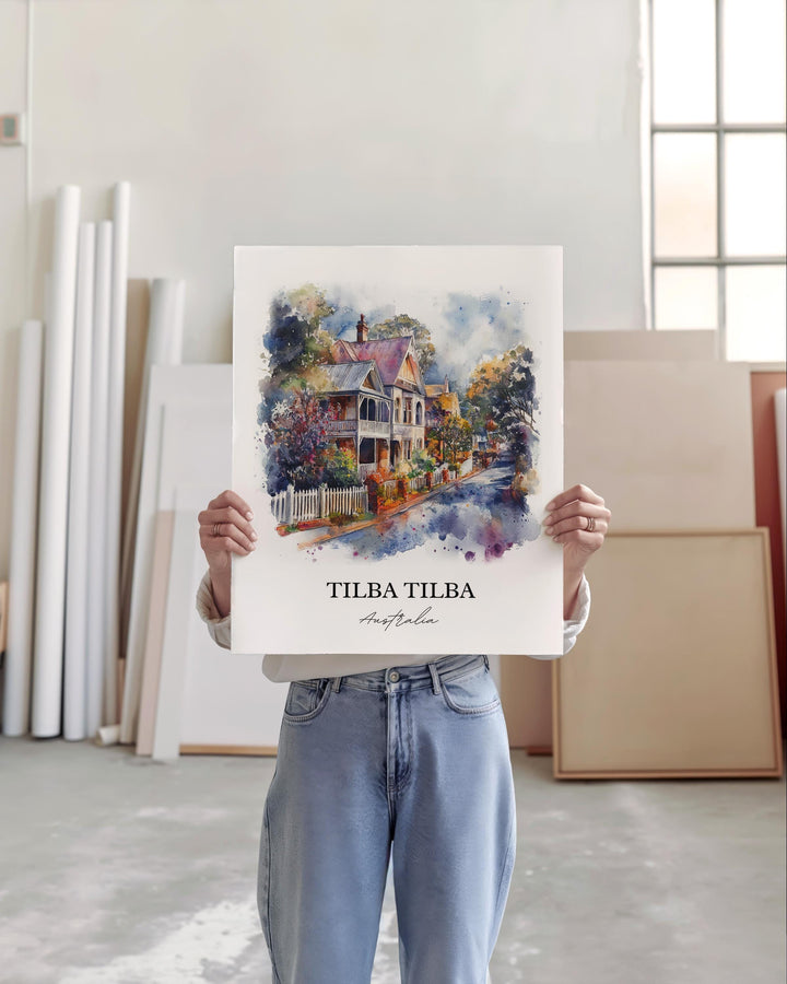 Tilba Australia Wall Art, Tilba Tilba Print, Australia Watercolor Art, New South Wales Gift, Travel Print, Travel Poster, Housewarming Gift