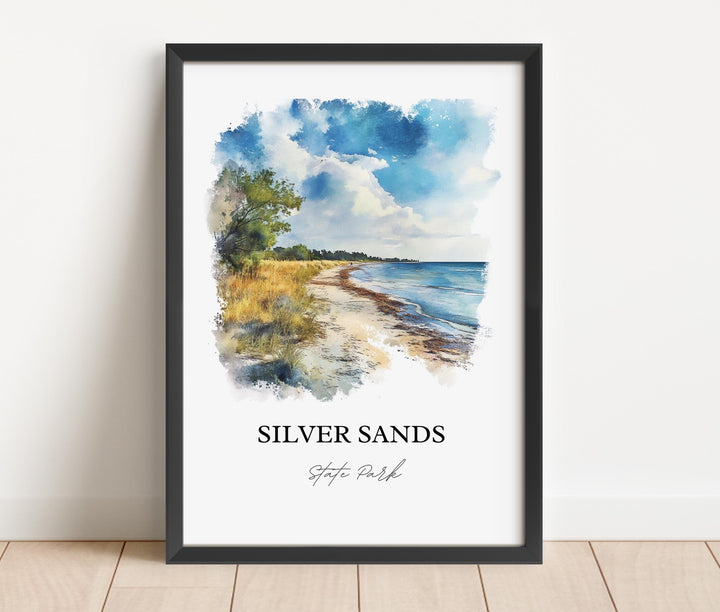 Silver Sands State Park Wall Art, Milford CT Print, Connecticut Art, Silver Sands CT Gift, Travel Print, Travel Poster, Housewarming Gift
