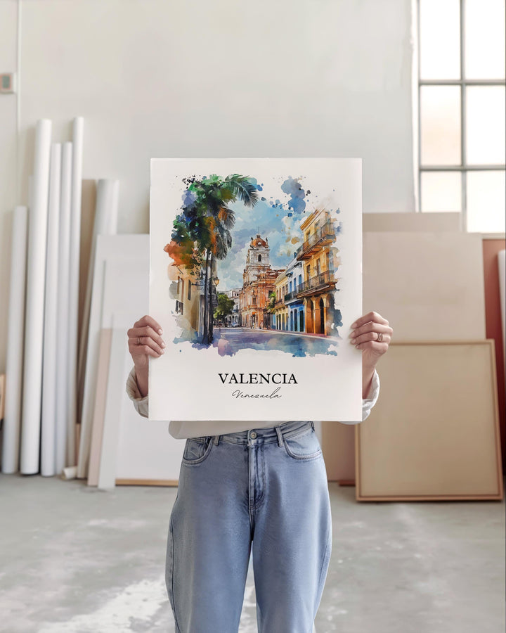 Valencia Venezuela Wall Art, Carabobo State Print, Venezuela Watercolor Art, Valencia Gift, Travel Print, Travel Poster, Housewarming Gift