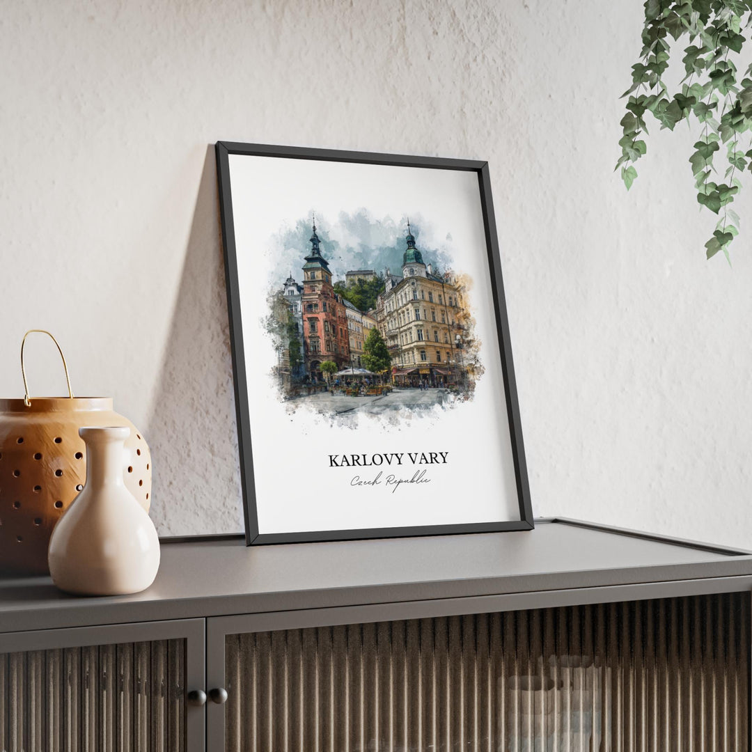 Karlovy Vary, Czech Republic – Watercolor Art Print