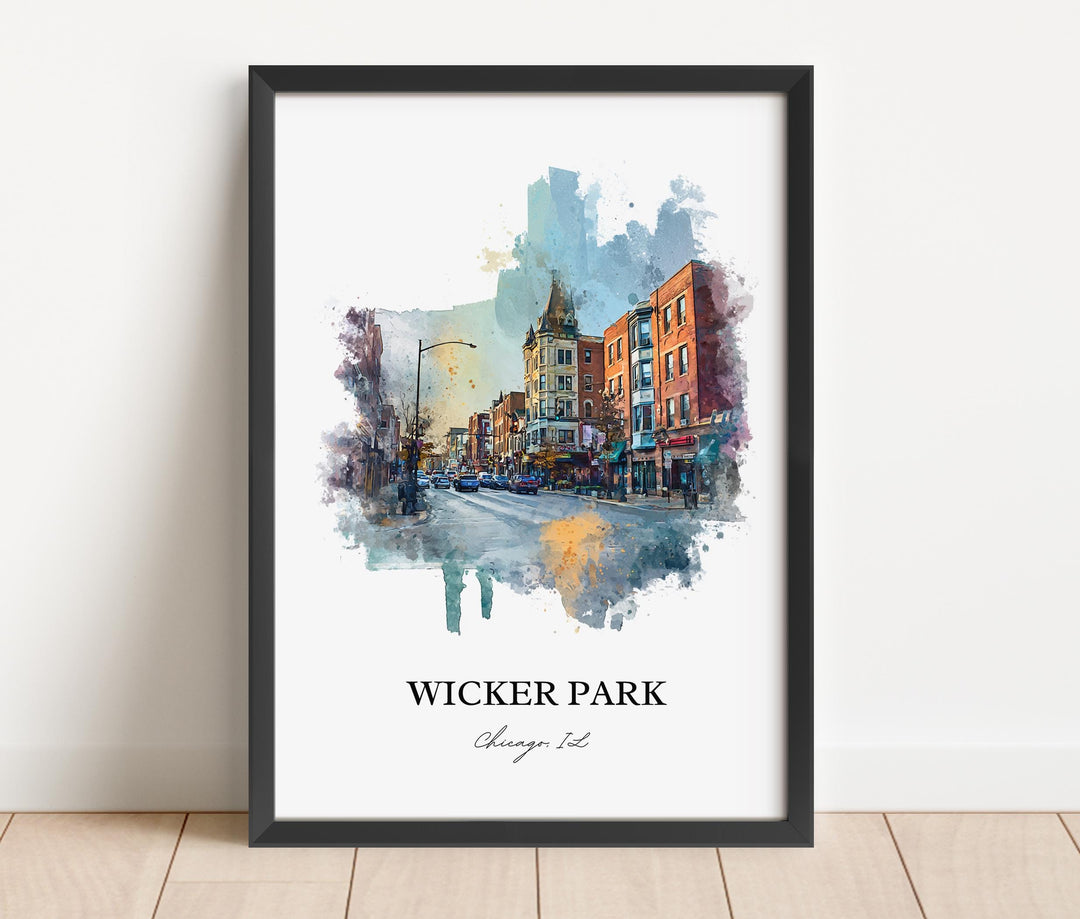Wicker Park, Illinois – Watercolor Art Print