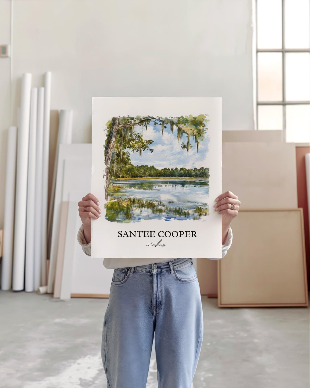 Santee Cooper Lakes Art, Lake Marion Print, South Carolina Art, Santee Cooper Lakes Gift, Travel Print, Travel Poster, Housewarming Gift