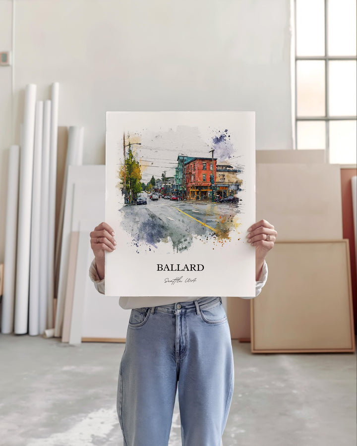 Ballard, Washington – Watercolor Art Print