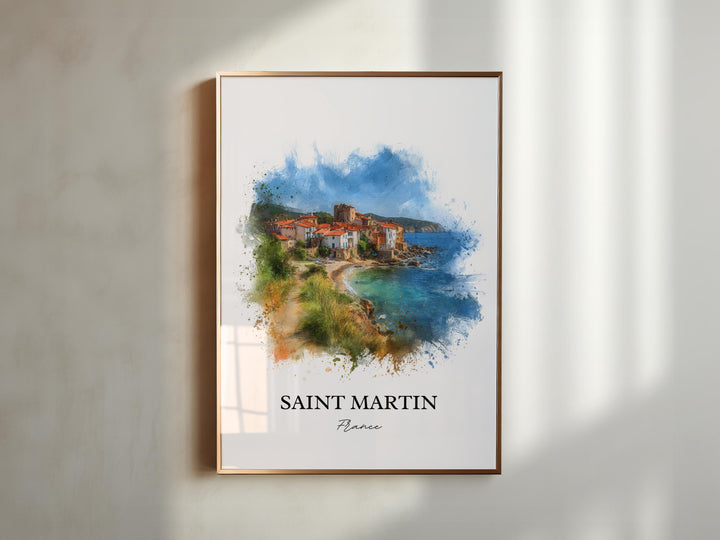 Saint Martin Wall Art, St. Martin Print, Caribbean Watercolor Art, Caribbean Gift, St. Maarten Print, Travel Poster, Housewarming Gift