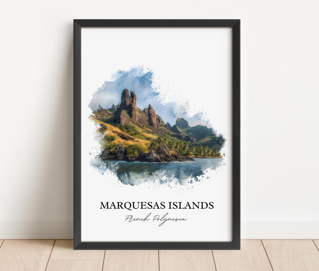 Marquesas Islands Art, Polynesia Print, French Polynesia Artwork, Marquesas Islands Gift, Travel Print, Travel Poster, Housewarming Gift