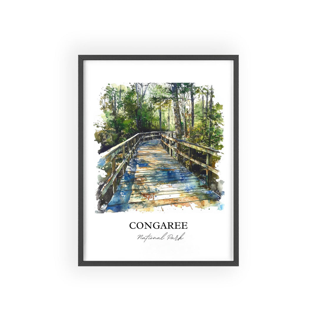 Congaree National Park Art, Congaree Print, South Carolina Artwork, Richland County Gift, Travel Print, Travel Poster, Housewarming Gift