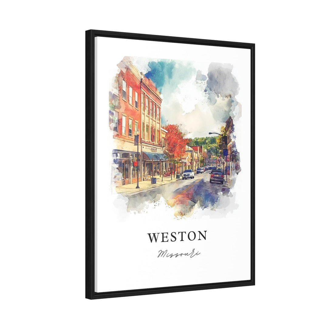 Weston Missouri Art, Weston MO Print, Weston MO Watercolor Art, Weston Missouri Gift,