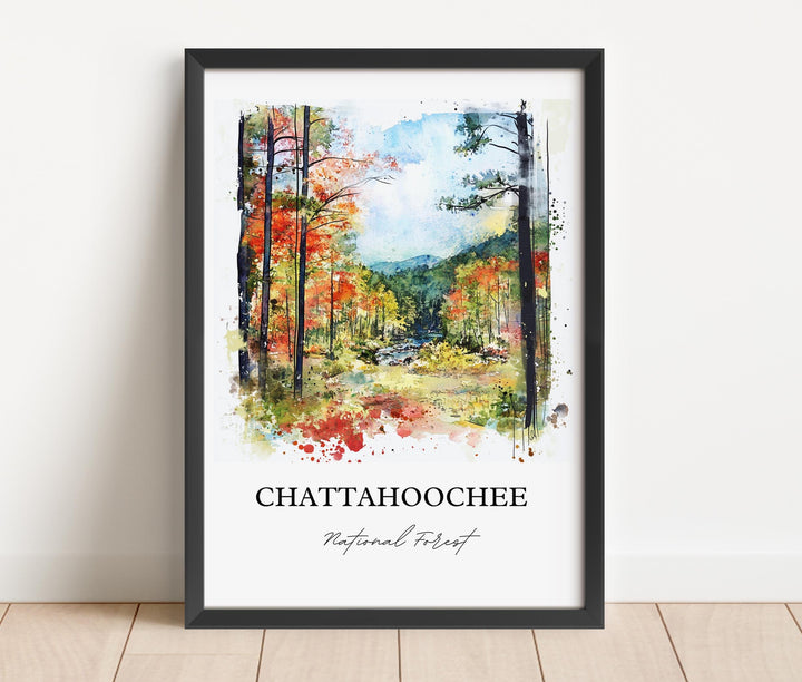 Chattahoochee Forest Art, Gainesville GA Print, Oconee Georgia Artwork, Chattahoochee Gift, Travel Print, Travel Poster, Housewarming Gift