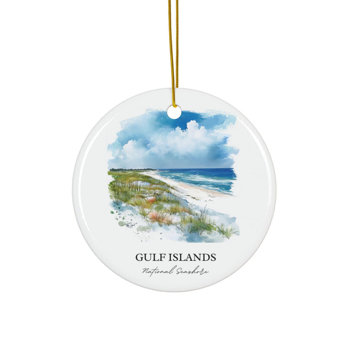 Gulf Islands Ornament: Unique Gulf Islands Souvenir, Alabama Xmas Decor, and Authentic Gulf of Mexico Gift