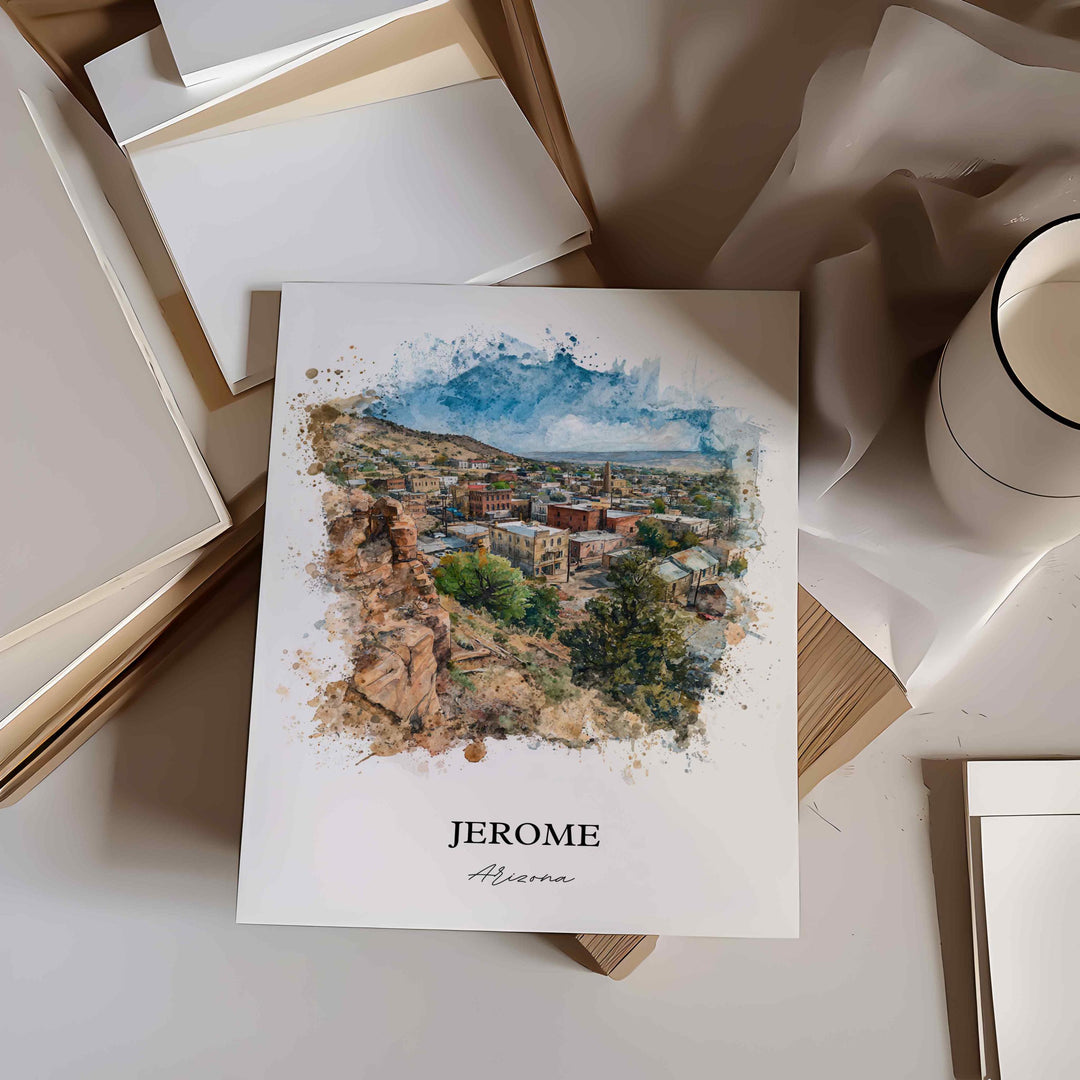 Jerome, Arizona – Watercolor Art Print