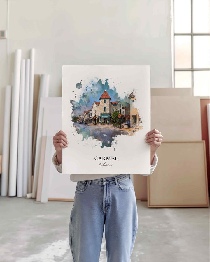 Carmel, Indiana – Watercolor Art Print