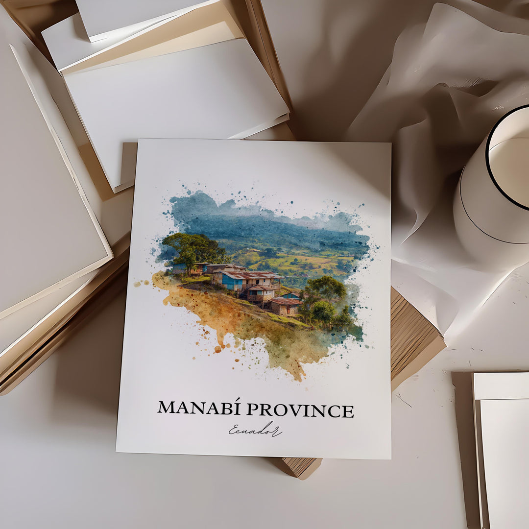 Manabí Province, Ecuador – Watercolor Art Print