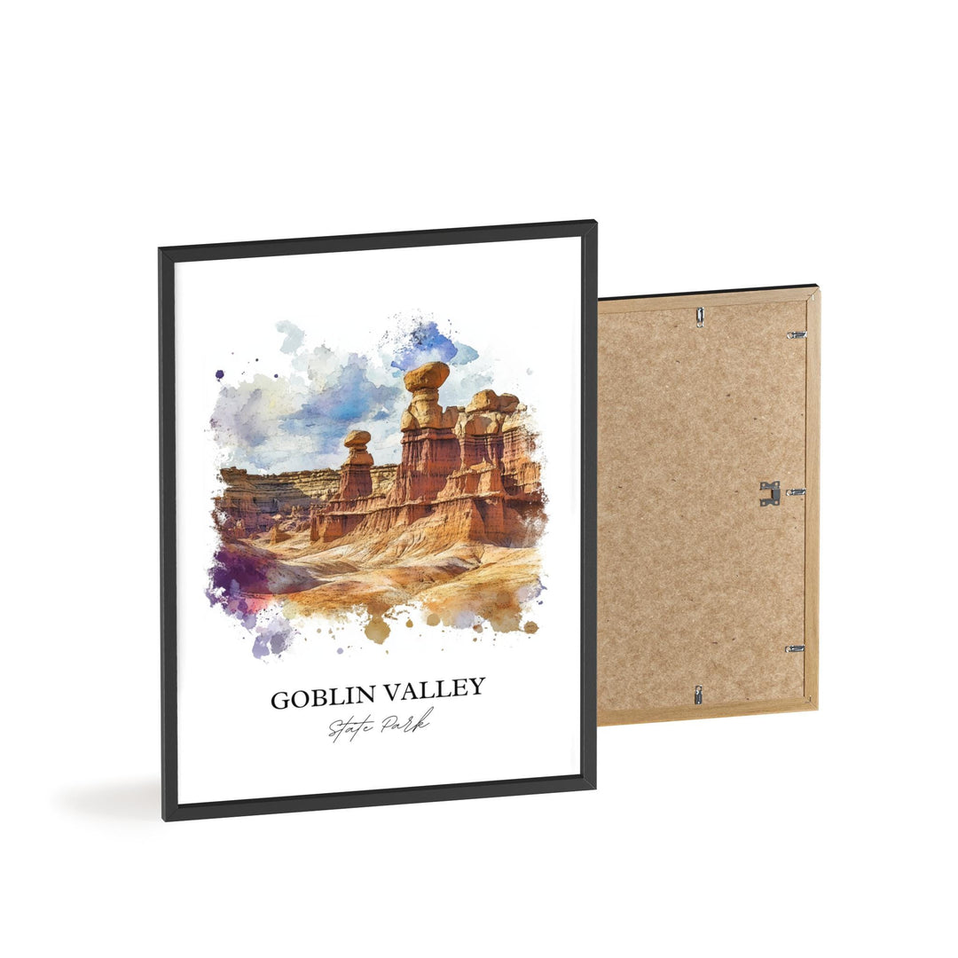 Goblin Valley State Park Art, Emery County Print, Utah Watercolor, Goblin Valley Park Gift, Travel Print, Travel Poster, Housewarming Gift