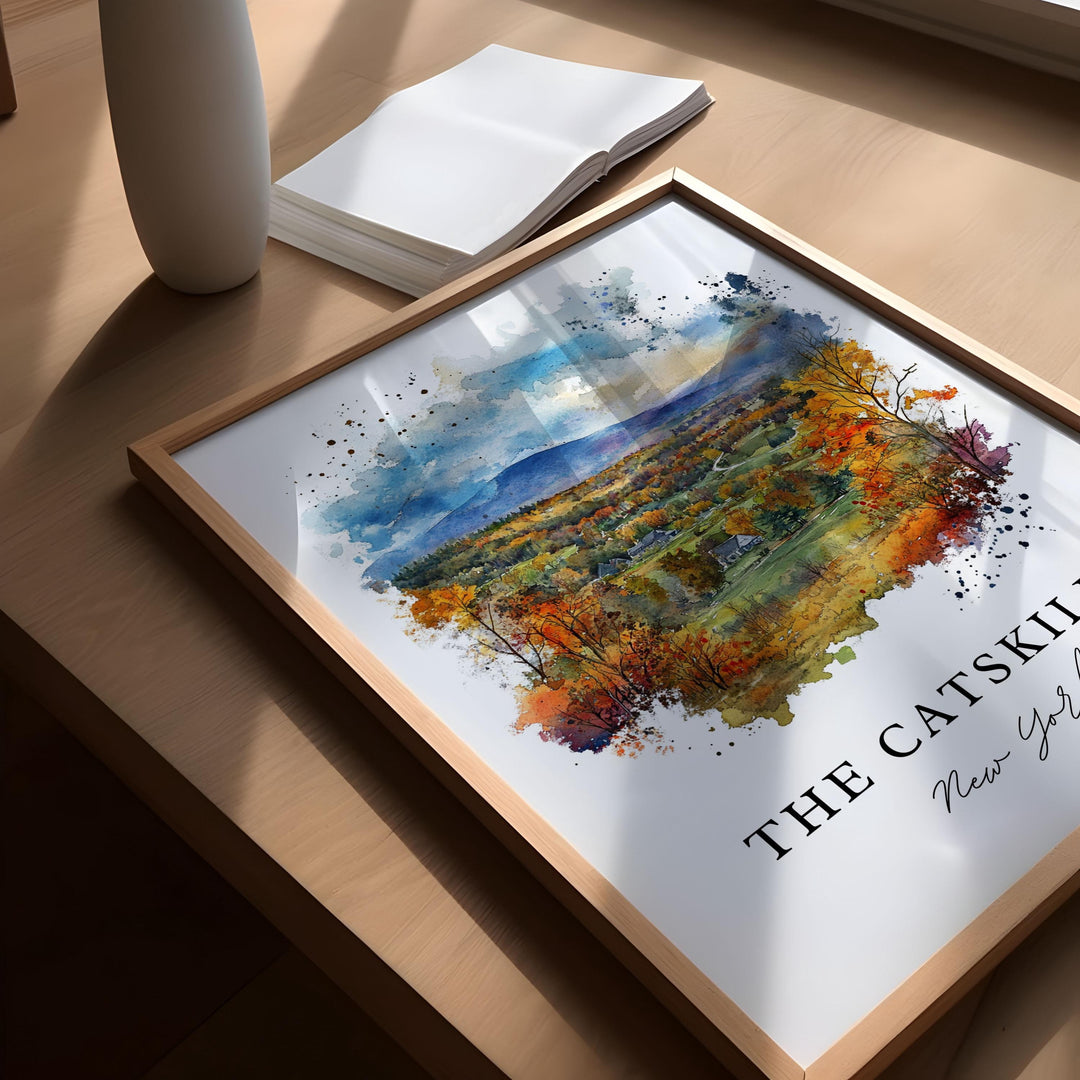 Catskills Wall Art, Catskills Print, Catskills Watercolor Art, Catskills NY Gift,