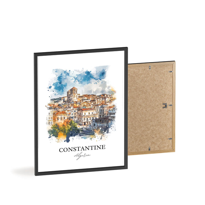 Constantine Algeria Wall Art, Kasantina Print, Algeria Watercolor, Constantine Algeria Gift, Travel Print, Travel Poster, Housewarming Gift