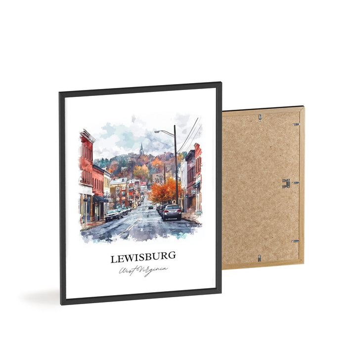 Lewisburg WV Wall Art, Lewisburg Print, West Virginia Watercolor, Lewisburg WV Gift, Travel Print, Travel Poster, Housewarming Gift