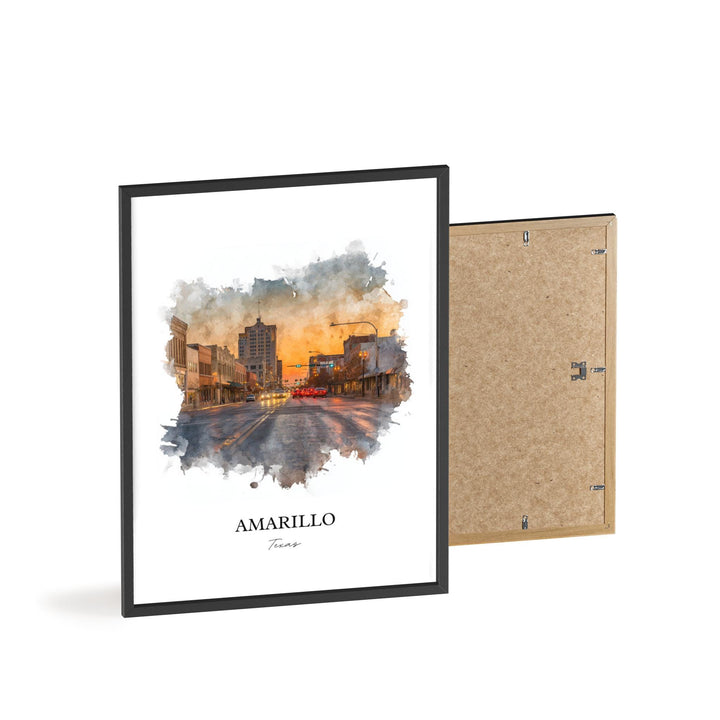 Amarillo, Texas – Watercolor Art Print