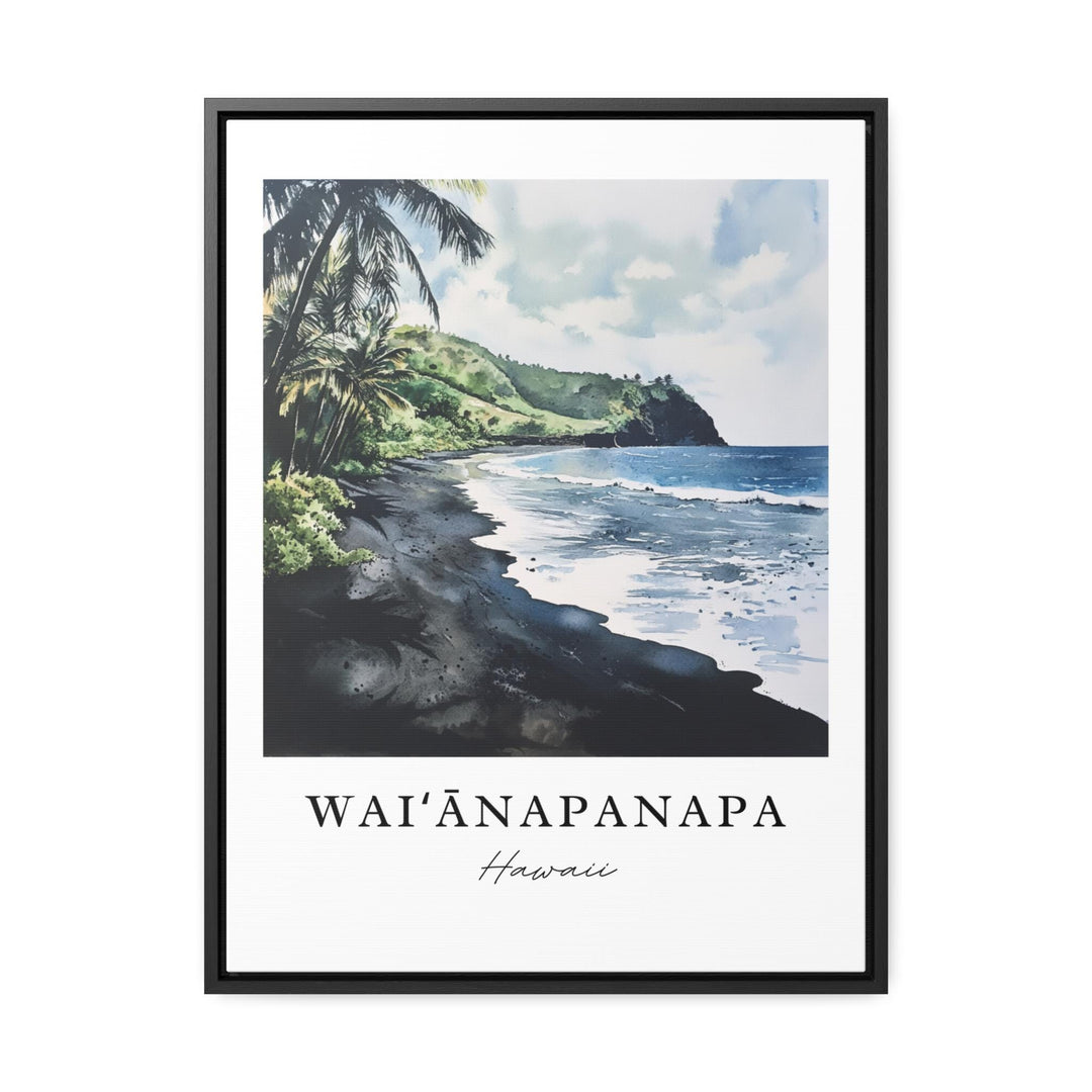 Waianapanapa Wall Art, Maui Print, Maui HI Watercolor Art, Waianapanapa State Park Gift,