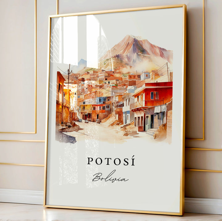 Potosi wall art - Bolivia, Potosi poster print, Potosi Bolivia gift, Birthday present, Potosi Bolivia - Custom Text, Perfect Gift