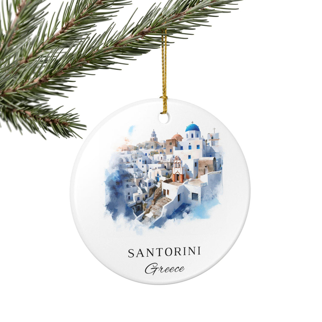 Santorini, Greece Ornament: Unique Santorini Souvenir, Greece Xmas Decor, and Authentic Santorini Gift
