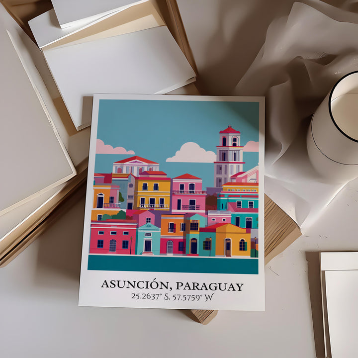 Asunción Art, Asunción Retro Travel Art, Asunción Paraguay Home Decor, Paraguay Gift, Paraguay Travel Art, Travel Prints, Housewarming Gift