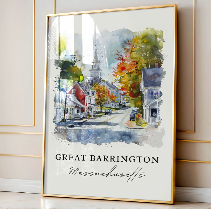 Great Barrington Wall Art, Great Barrington MA Print, Great Barrington Watercolor,