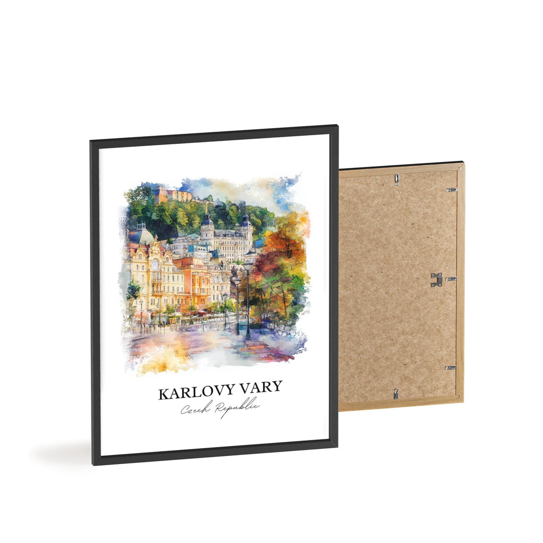 Karlovy Vary Wall Art, Czech Republic Print, Carlsbad Watercolor Art, Karlovy Vary Gift, Travel Print, Travel Poster, Housewarming Gift