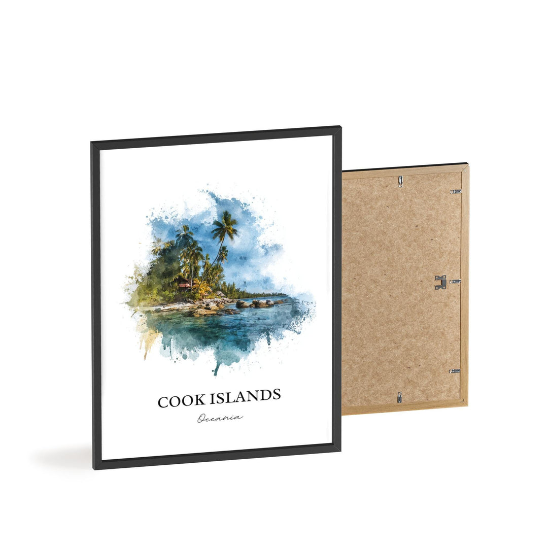 Cook Islands Wall Art, South Pacific Print, New Zealand Watercolor Art, Cook Islands Gift, Travel Print, Travel Poster, Housewarming Gift