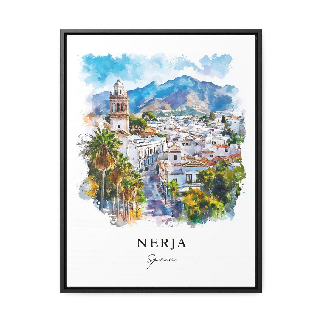 Nerja Spain Wall Art, Nerja Print, Nerja Watercolor Art, Costa del Sol Espana Gift,