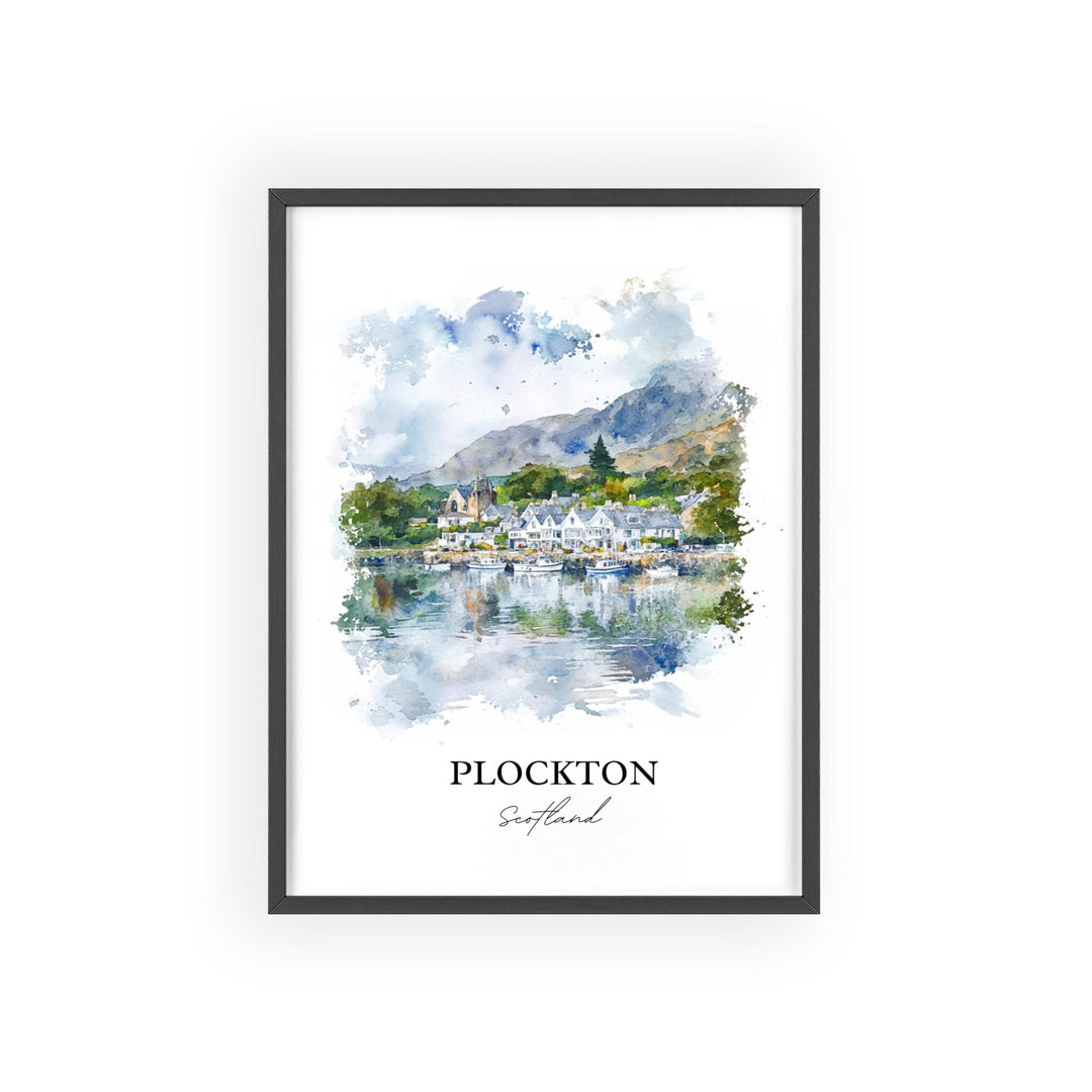 Plockton Wall Art, Plockton Scotland Print, Scotland Watercolor Art, Plockton Gift, Travel Print, Travel Poster, Housewarming Gift