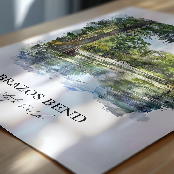 Brazos Bend State Park Art, Fort Bend County TX Print, Texas Artwork, Brazos Bend Gift, Travel Print, Travel Poster, Housewarming Gift