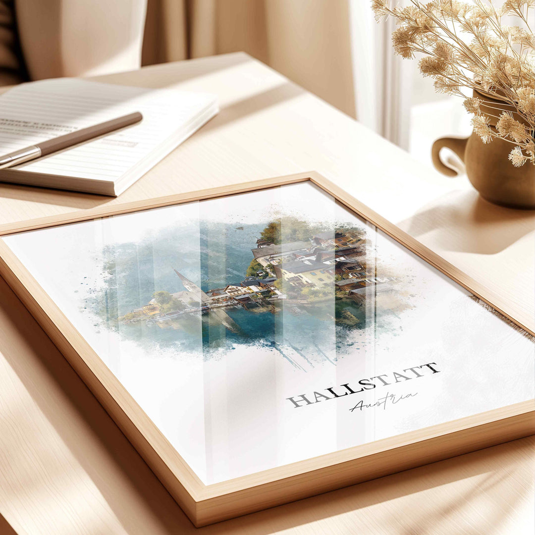 Hallstatt, Austria – Watercolor Art Print