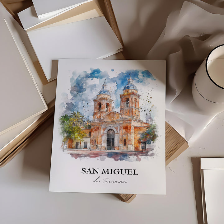 San Miguel de Tucumán Art, Argentina Print, Argentina Watercolor, San Miguel de Tucumán Gift, Travel Print, Travel Poster, Housewarming Gift