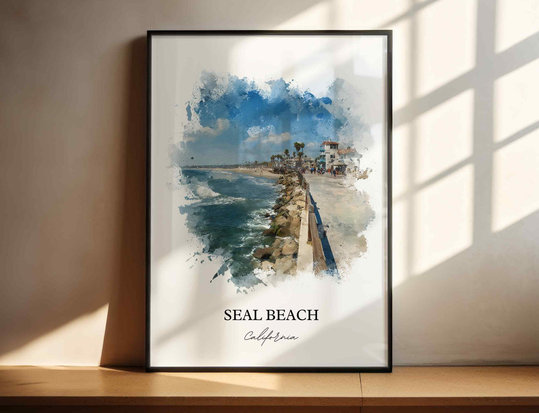 Seal Beach, California – Watercolor Art Print