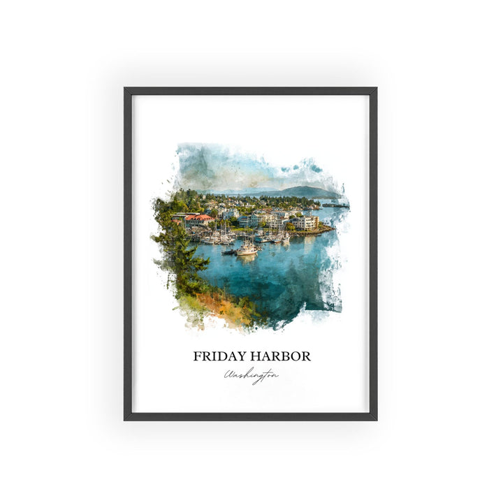 Friday Harbor, Washington – Watercolor Art Print