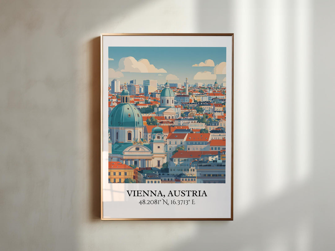 Vienna Austria Art, Vienna Retro Travel Art, Vienna Home Decor, Vienna Austria Gift, Austria Travel Art, Travel Prints, Housewarming Gift
