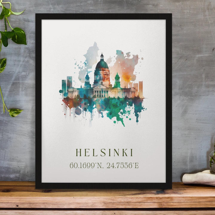 Helsinki Finland wall art - Finland, Helsinki poster, Helsinki Wedding gift, Helsinki Birthday present, Custom Text, Personalised Gift