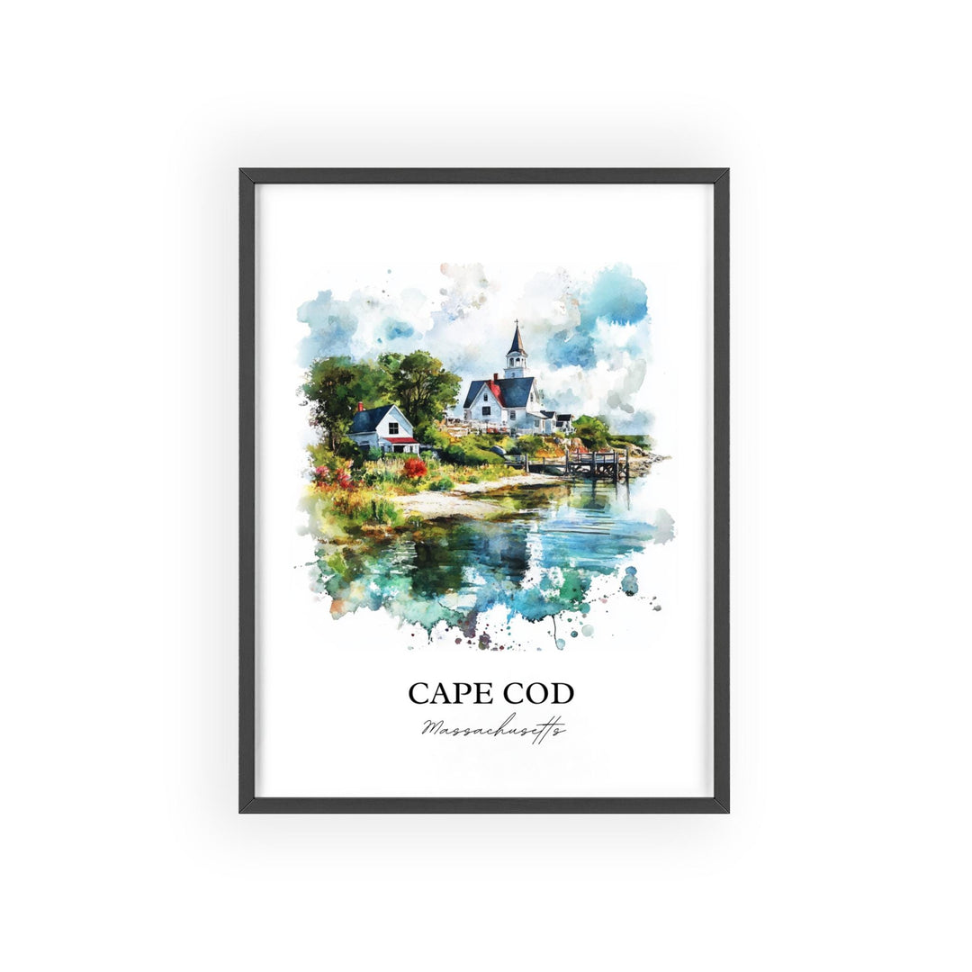 Cape Cod Wall Art, Cape Cod MA Print, Cape Cod Watercolor Art, Cape Cod Gift, Travel Print, Travel Poster, Housewarming Gift