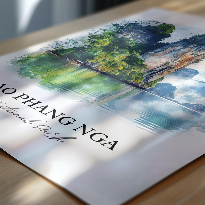 Ao Phang Nga National Park Wall Art, Takdat Print, Thailand Art, Ao Phang Nga Park Gift, Travel Print, Travel Poster, Housewarming Gift
