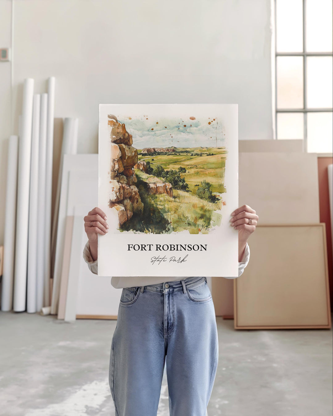 Fort Robinson State Park, USA – Watercolor Art Print