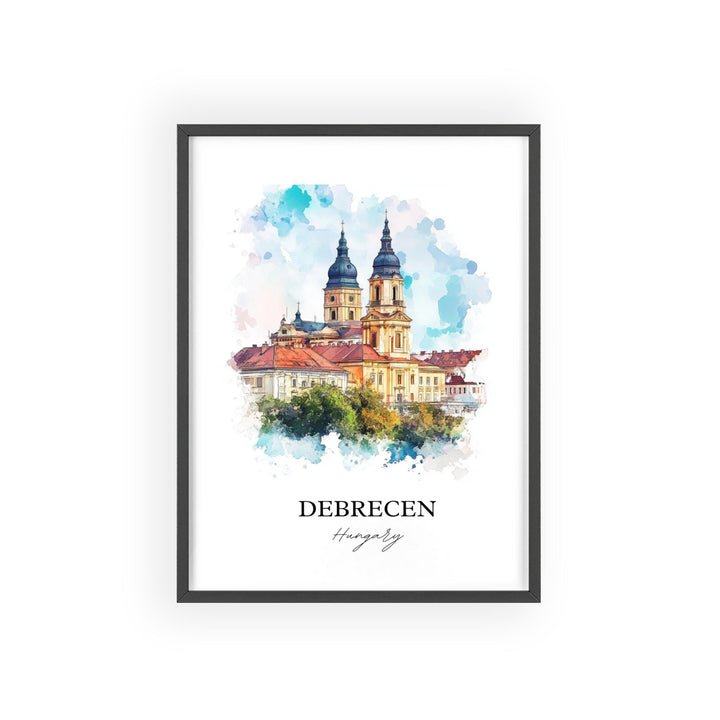 Debrecen Wall Art, Hajdú-Bihar County Print, Hungary Watercolor Art, Debrecen Hungary Gift, Travel Print, Travel Poster, Housewarming Gift