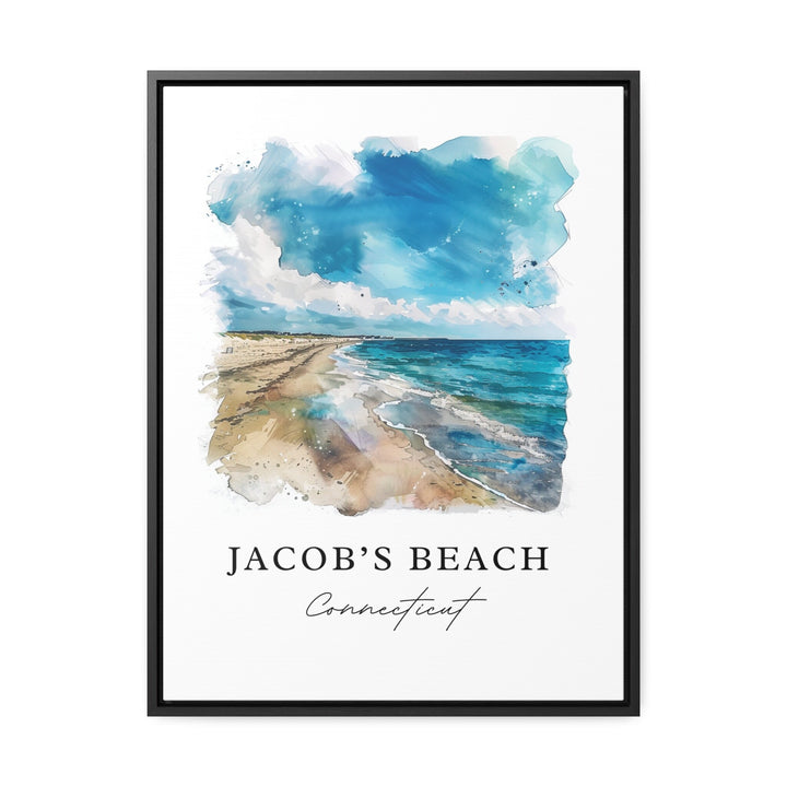 Jacob's Beach, CT, USA – Watercolor Art Print