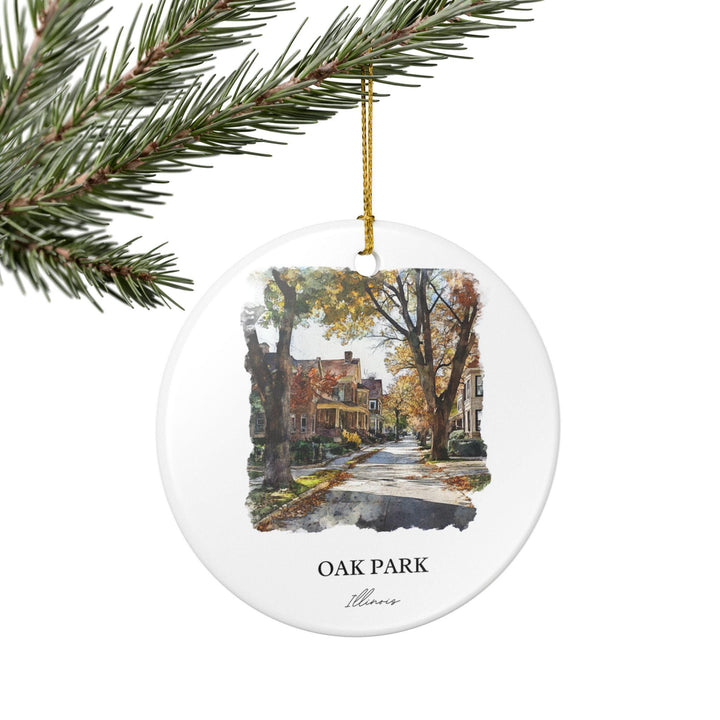 Oak Park IL Ornament: Unique Oak Park Illinois Souvenir, Illinois Xmas Decor, and Authentic Oak Park IL Gift