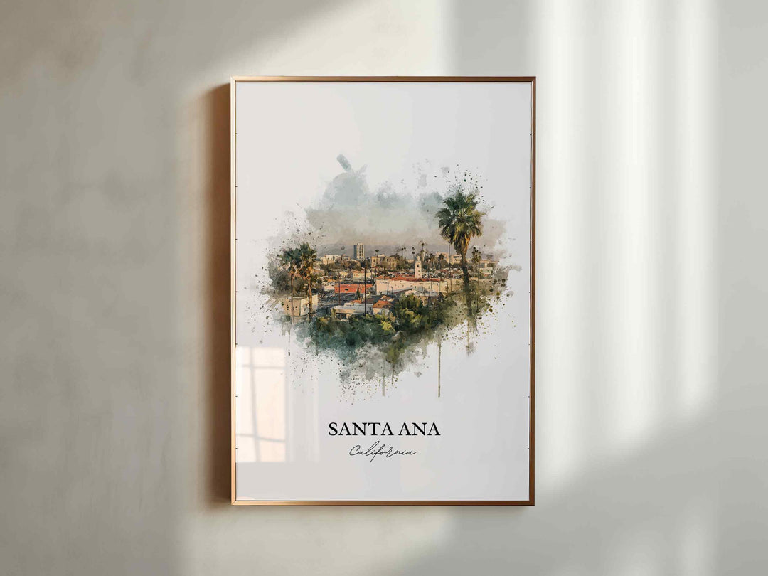 Santa Ana, California – Watercolor Art Print